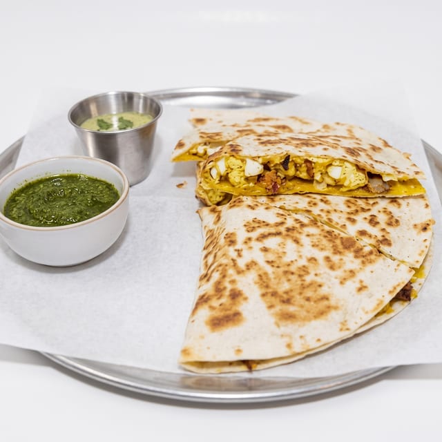 Spiced Paneer Quesadilla.